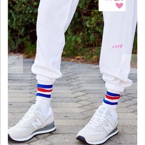 Sundry MORE LOVE Boyfriend Sweatpant White XS $132